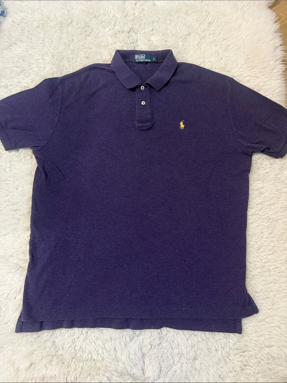 Polo by Ralph Lauren Men’s Dark Purple Polo with Yellow Pony L